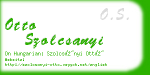 otto szolcsanyi business card